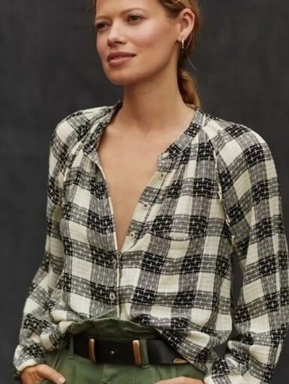 Pilcro Breezy Plaid Button-Front Shirt